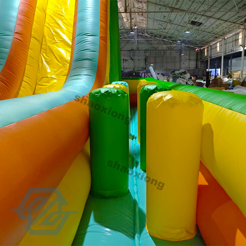 Inflatable Bounce House Obstacle Course Slide Combo with Blower
