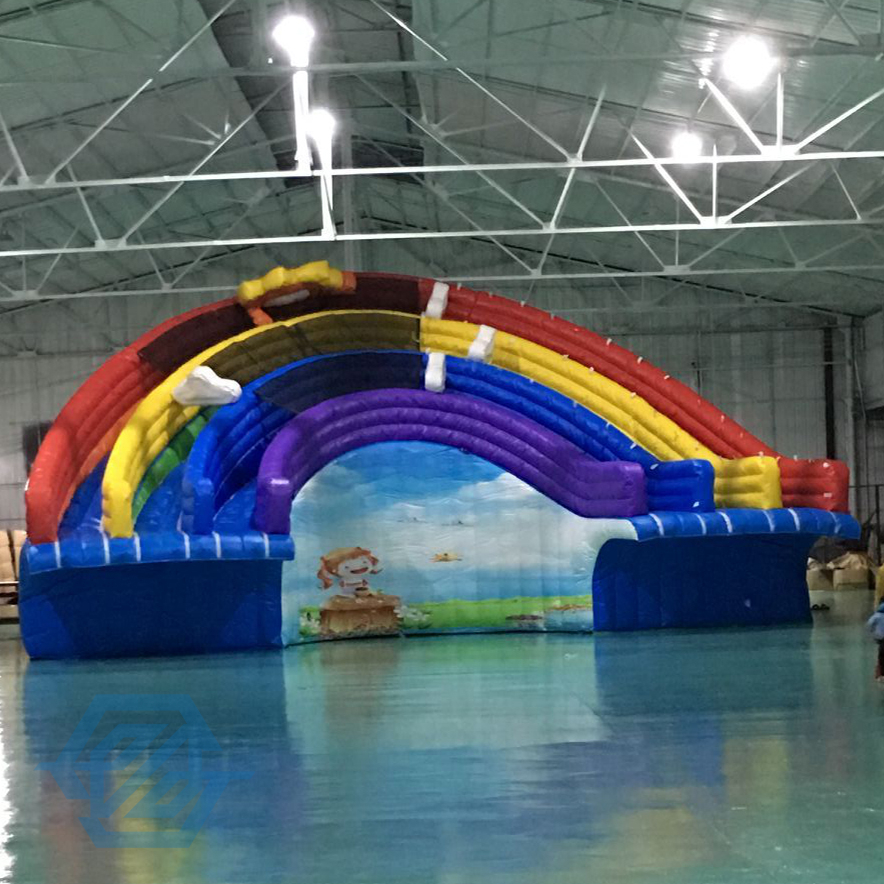 Large Rainbow Inflatable Slide Water Park Amusement Park for Commercial