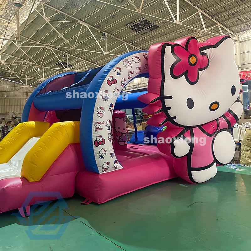 Commercial Inflatable Hello Kitty Bounce House with Slide