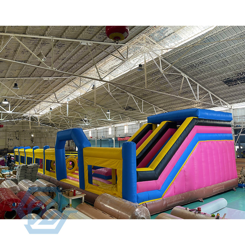  Inflatable Park with Obstacles Slide and Rotating Mechanical for Kids