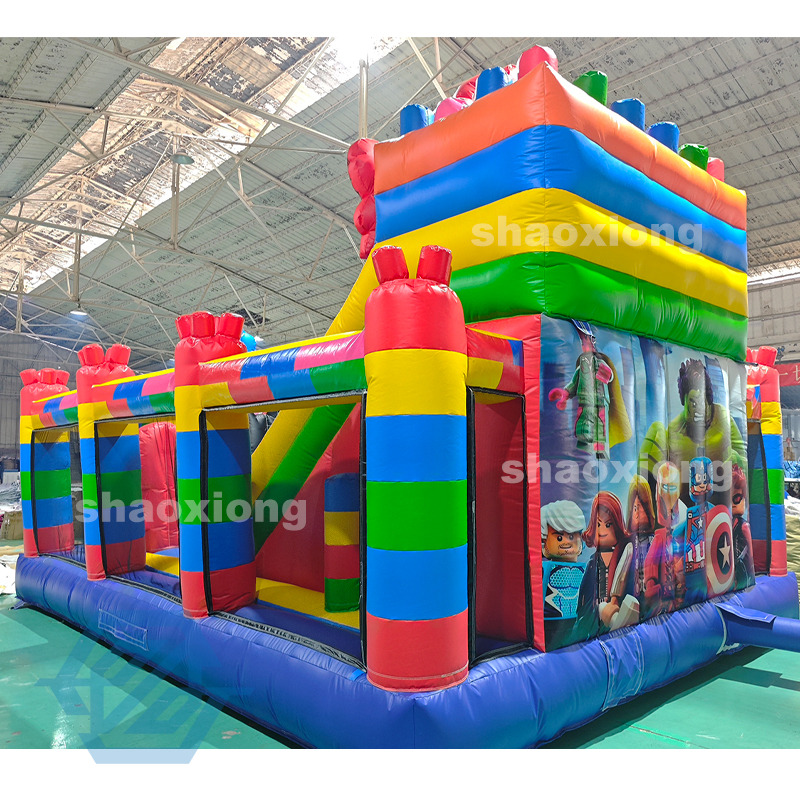 Inflatable LEGO Marvel Theme Bounce House with Slide