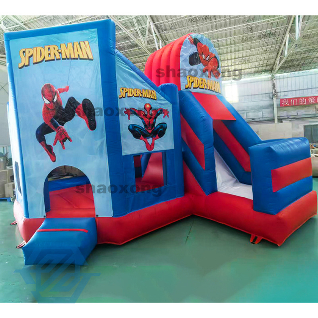 Inflatable Spider-Man Theme Bounce House with Slide