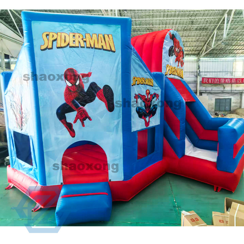 Inflatable Spider-Man Theme Bounce House with Slide