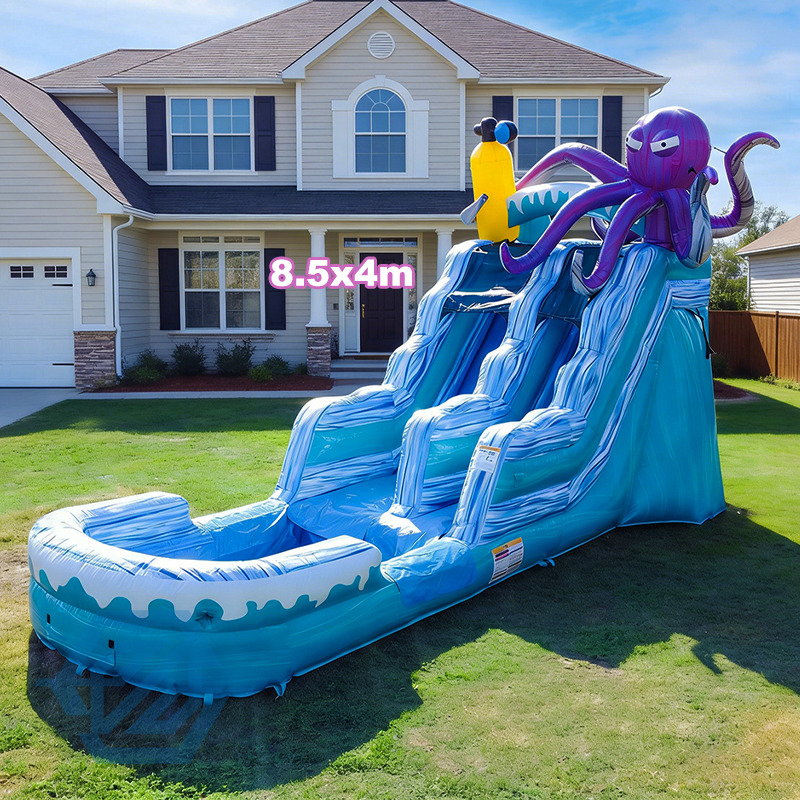  Inflatable Octopus Theme Large Waterslides Detachable Pool