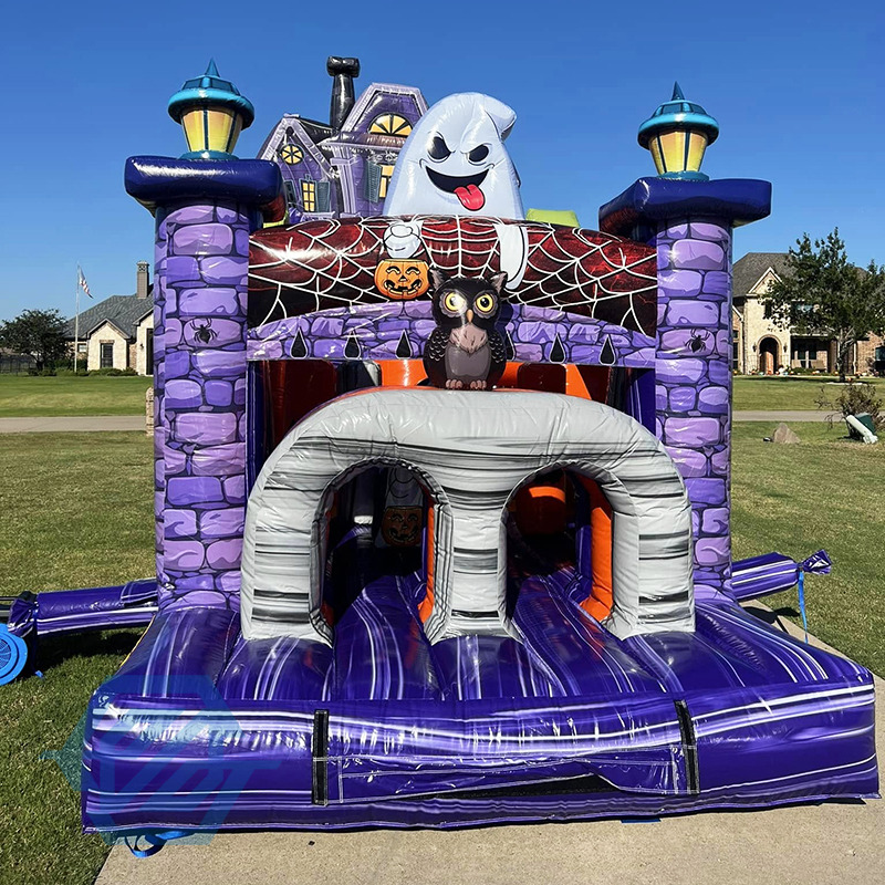 Commercial Inflatable Pumpkin Farm Halloween Obstacle Course