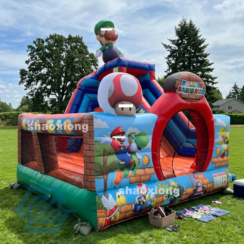 Inflatable Cartoon Theme Bounce House with Slide