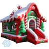 Inflatable Christmas Bouncer House Slide Santa Theme Park