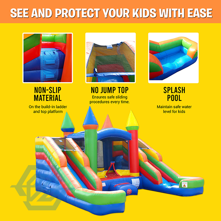 Commercial Inflatable Bouncer House Double slides for Rent