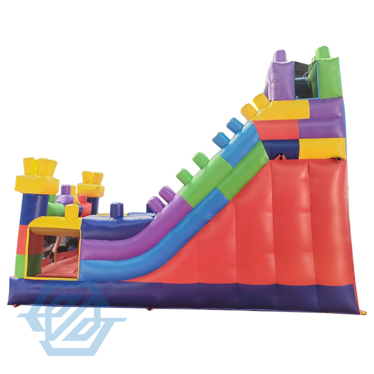 Inflatable Bouncer Building Blocks Slide with Blower for Sale