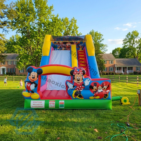 Outdoor Cartoon Mickey Mouse Theme Inflatable Slide for Sale