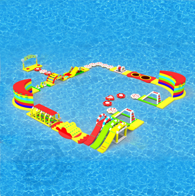 Water Amusement Park Inflatable Floating Water Park Giant Water Fun Run Challenge Park 