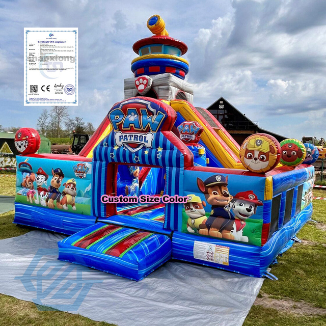 Commercial Inflatable Patrol Bounce House Slide Combo for kid
