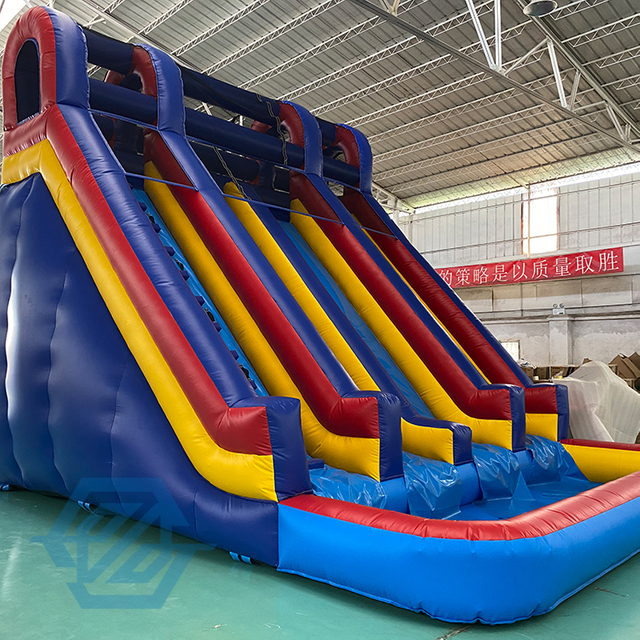 Inflatable Dual Lane Slide Water Slide with Pool for Kids