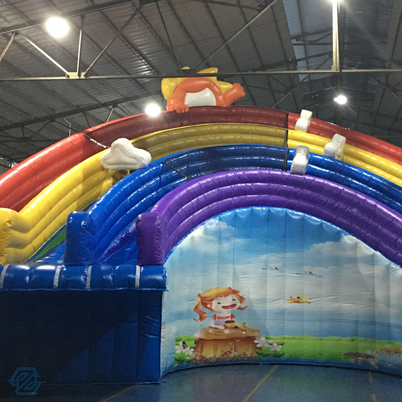 Large Rainbow Inflatable Slide Water Park Amusement Park for Commercial