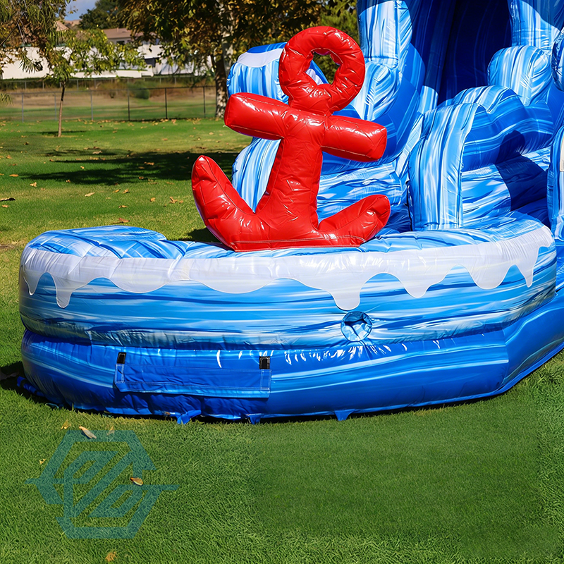  Inflatable Pirate Ship Theme Large Water Slides Detachable Pool