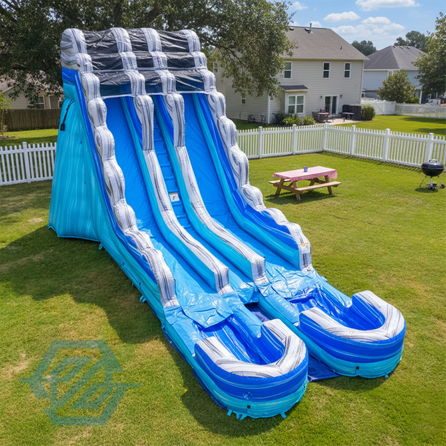  Inflatable Large Double Water Slides Detachable Pool with Blower