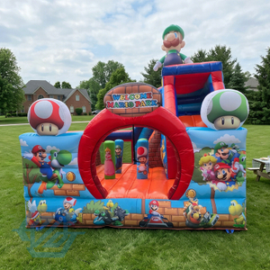 Inflatable Cartoon Theme Bounce House with Slide
