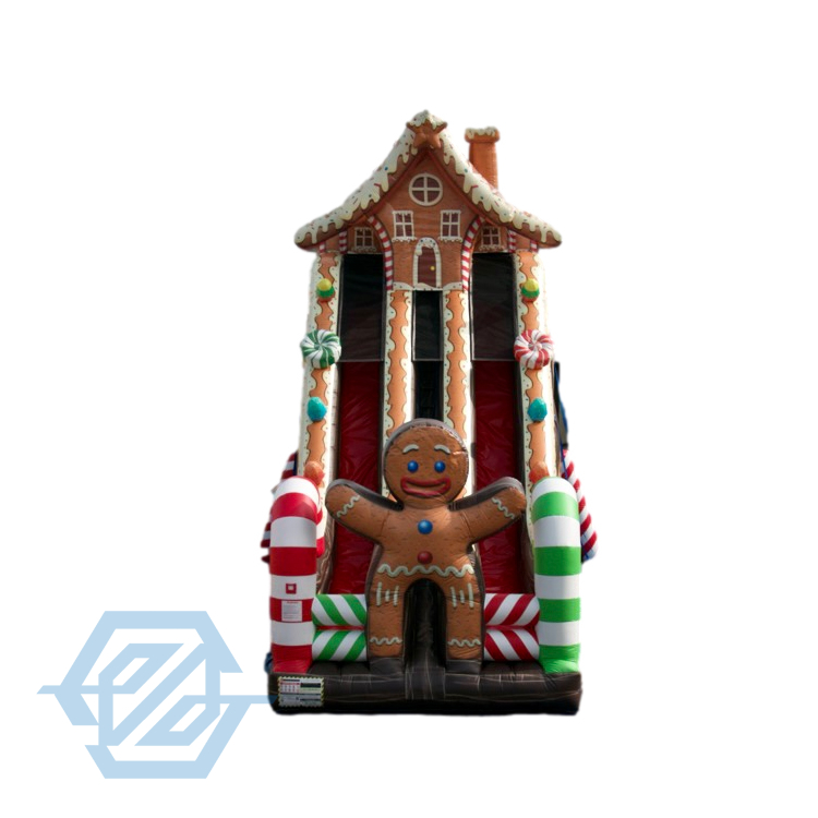 Inflatable Christmas Gingerbread House Bouncer Slide Rent