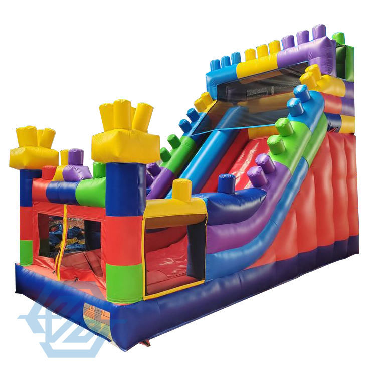 Inflatable Bouncer Building Blocks Slide with Blower for Sale