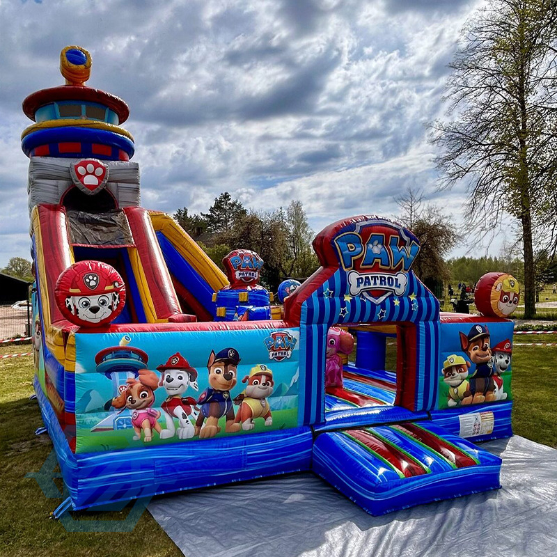 Commercial Inflatable Patrol Bounce House Slide Combo for kid