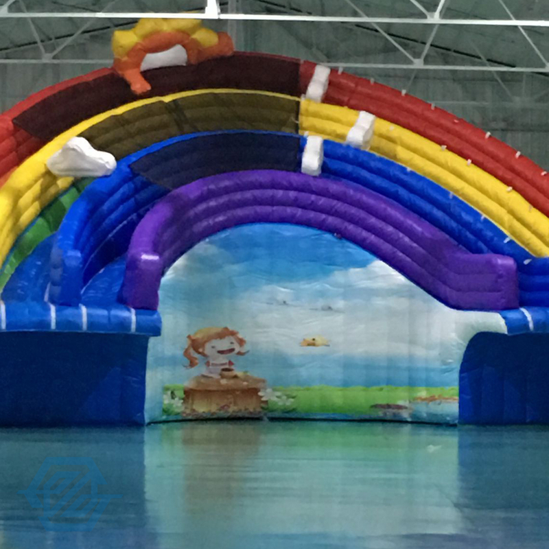 Large Rainbow Inflatable Slide Water Park Amusement Park for Commercial