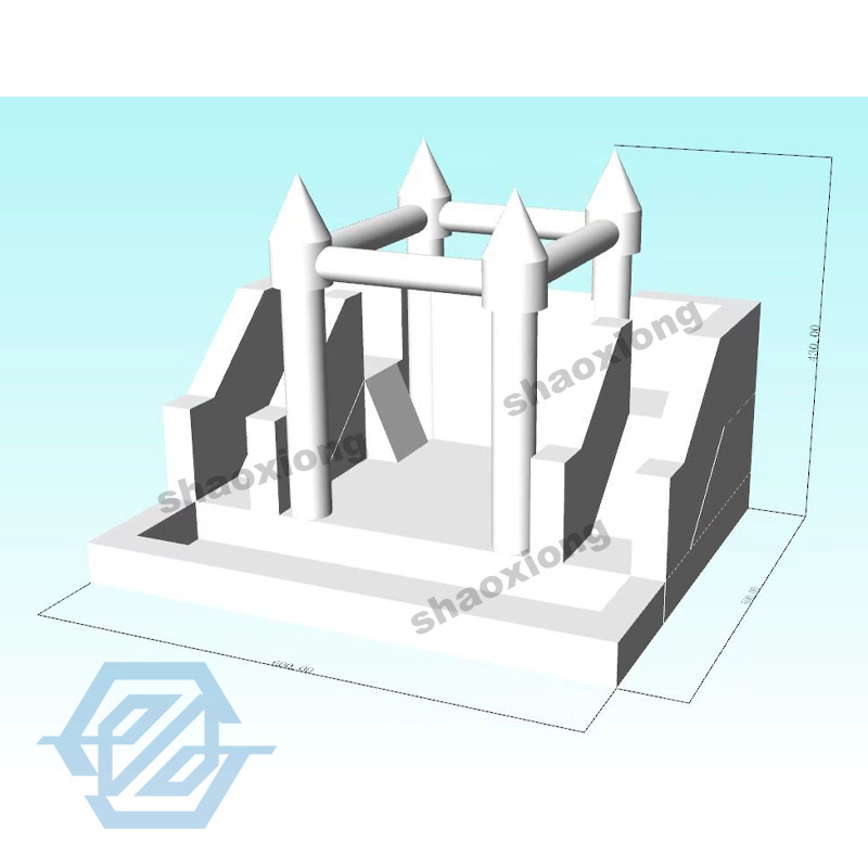 Inflatable Double Slides White Bounce House With Ball Pit