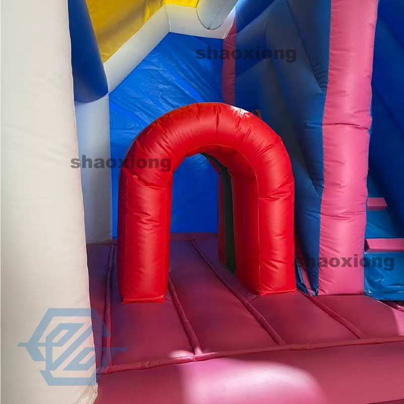 Inflatable Rainbow Horse Theme Bounce House with Slide