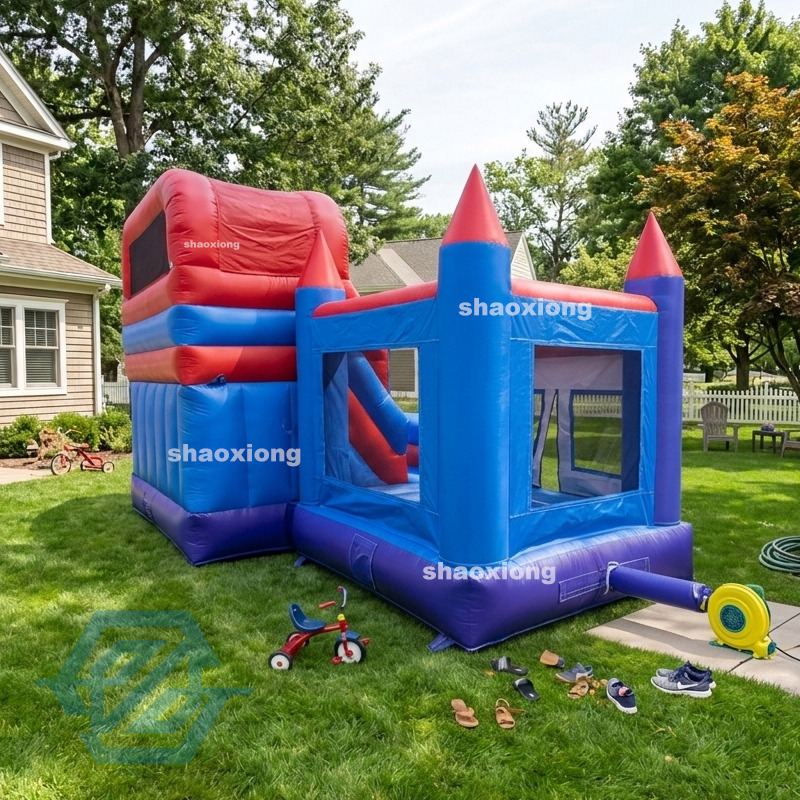 Inflatable Cartoon Theme Bounce House with Slide