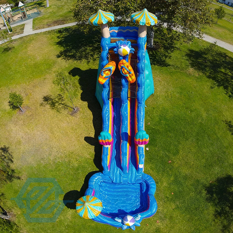  Inflatable Beach Party Large Water slides with Detachable Pool