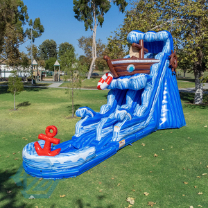 Inflatable Pirate Ship Theme Large Water Slides Detachable Pool