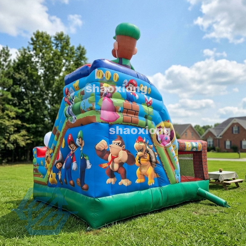Inflatable Cartoon Theme Bounce House with Slide