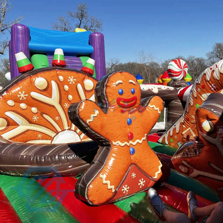 Inflatable Playground Christmas Bounce House Obstacle Course