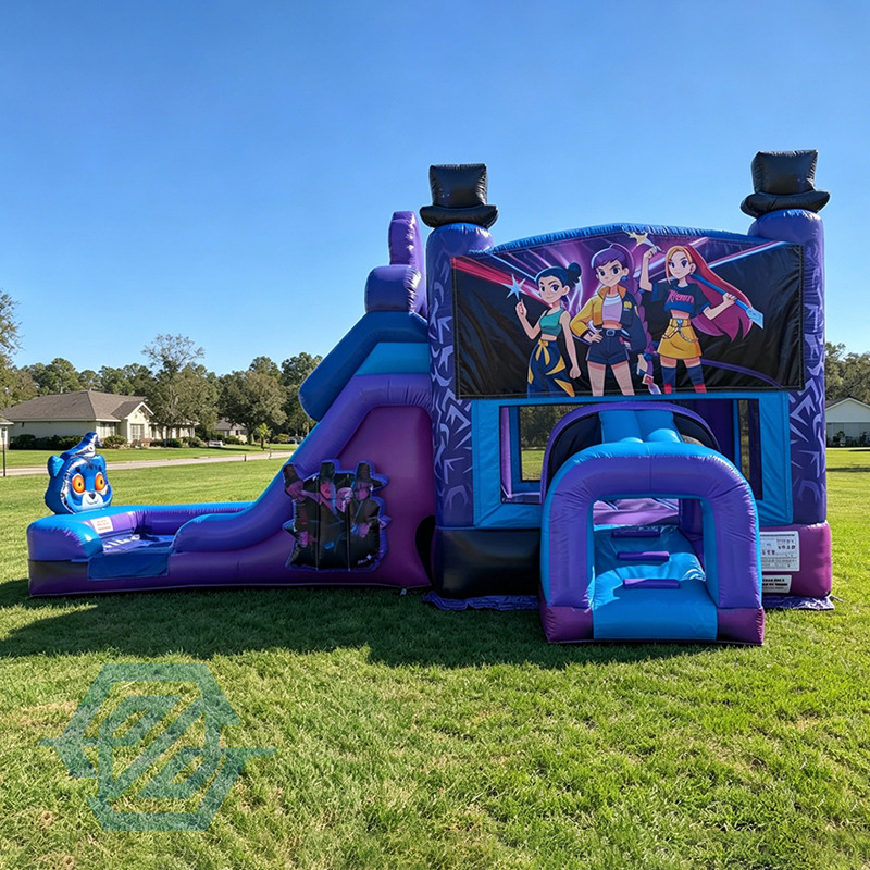nflatable K-PoP Demon Bounce House with Slide Detachable Pool Combo