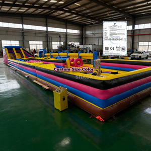  Inflatable Park with Obstacles Slide and Rotating Mechanical for Kids