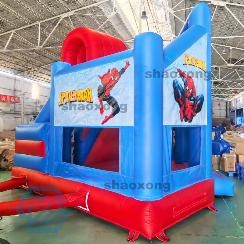Inflatable Spider-Man Theme Bounce House with Slide