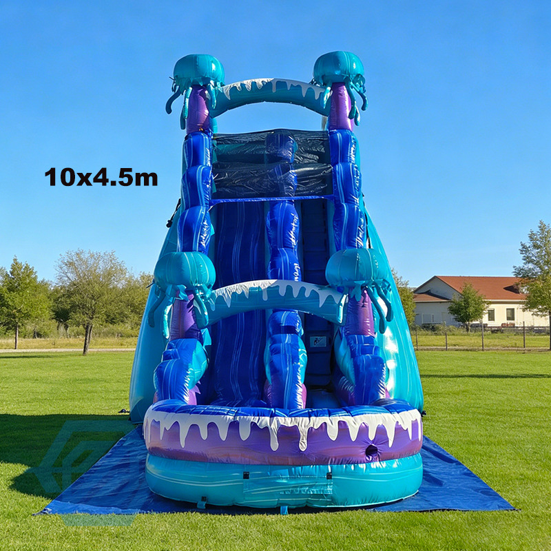  Inflatable Jellyfish Theme Large Waterslides Detachable Pool