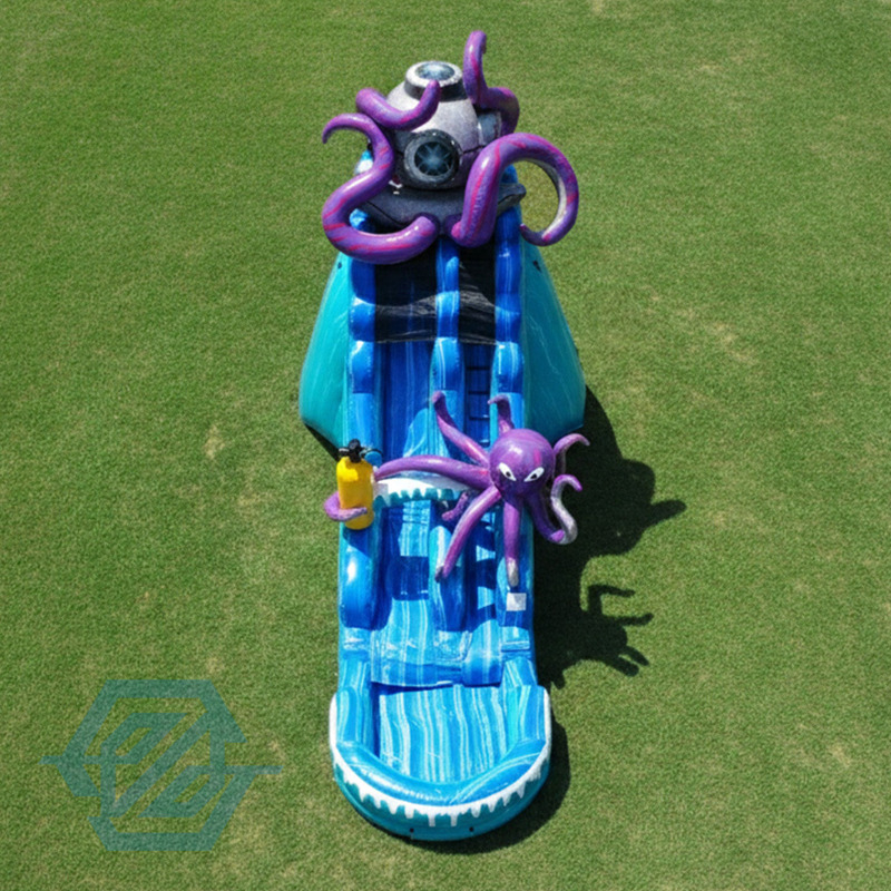  Inflatable Octopus Theme Large Waterslides Detachable Pool
