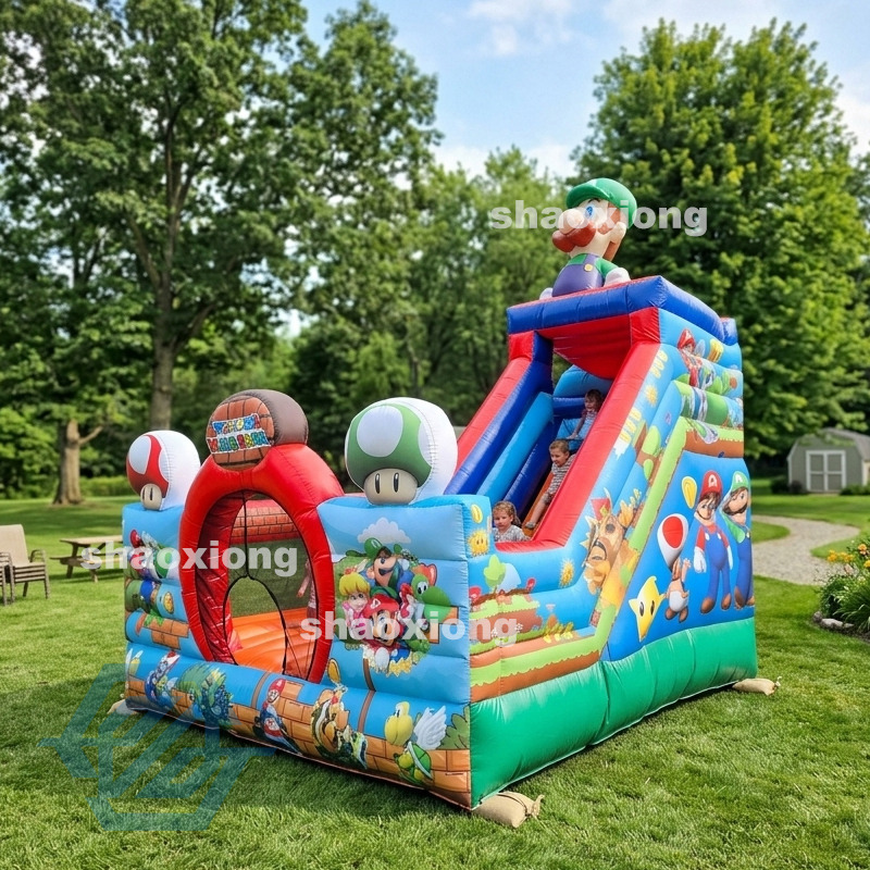 Inflatable Cartoon Theme Bounce House with Slide