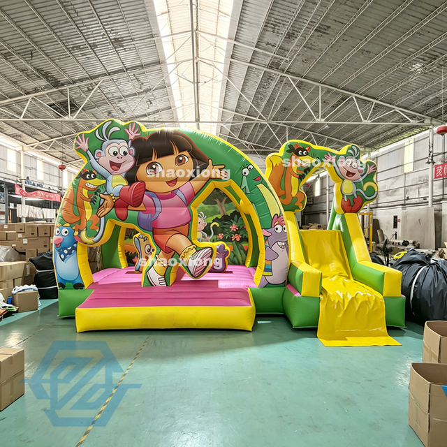 6x4M Inflatable Dora the Explorer Bounce House with Slide Combo
