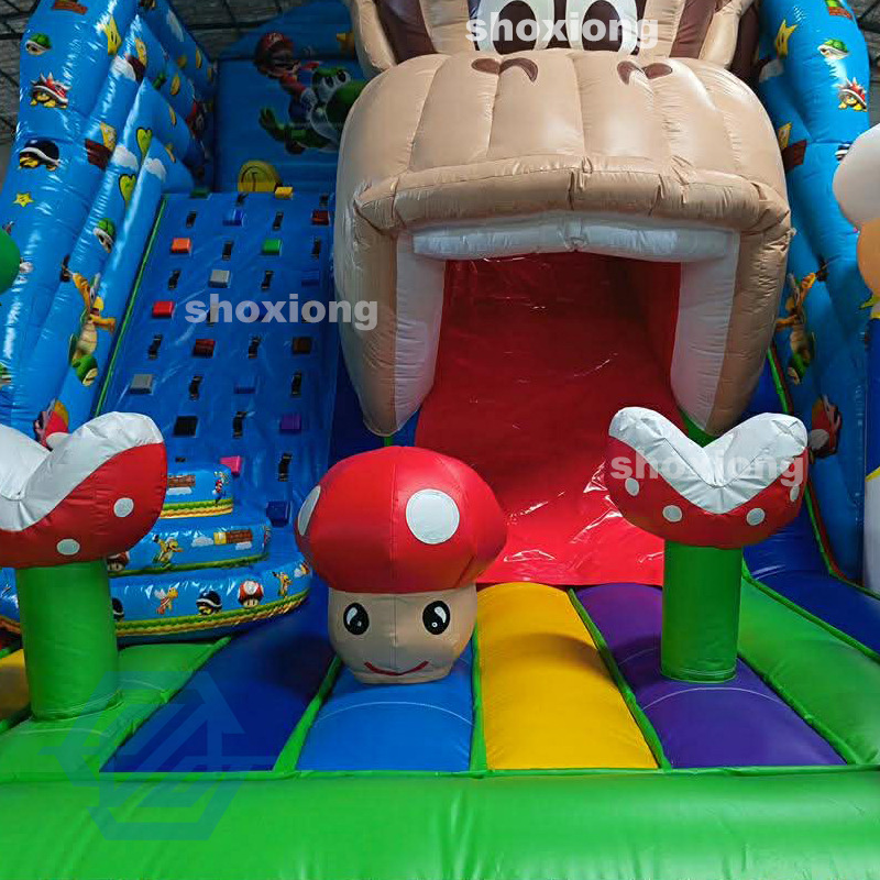 Outdoor Cartoon Mario Theme Inflatable Slide for Sale