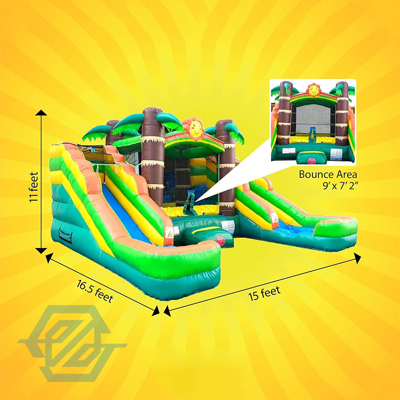 Commercial Inflatable Bouncer House Jumping Castle Double slides