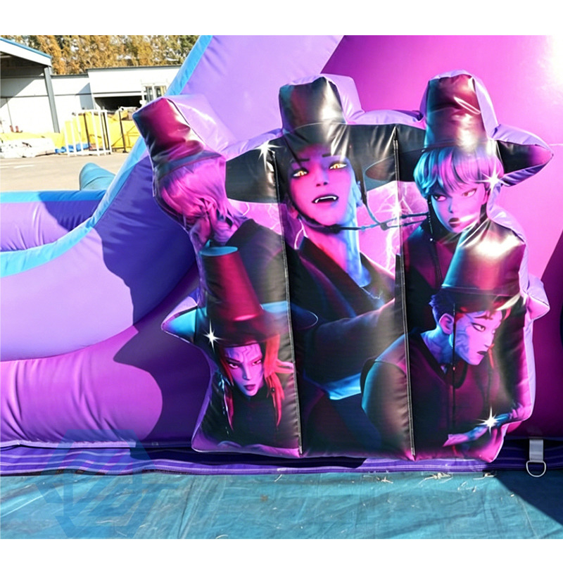 nflatable K-PoP Demon Bounce House with Slide Detachable Pool Combo