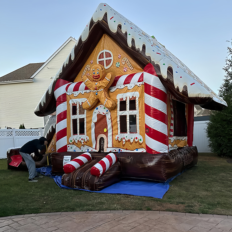 Popular Christmas Theme Designs for bounce house with slide