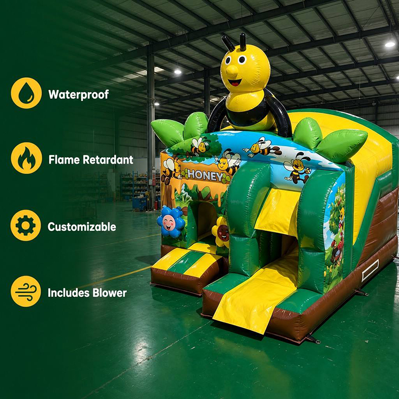 Best Inflatable Bee Theme Jumping Castle with Slides for Backyard Fun