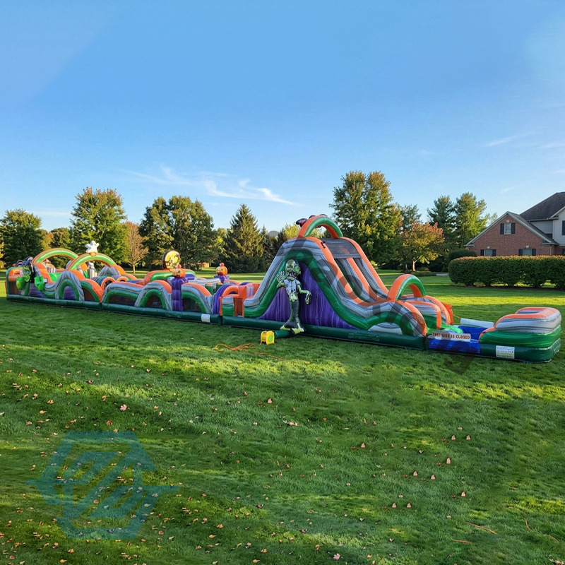 Commercial Large Inflatable Pumpkin Farm Halloween Obstacle Course
