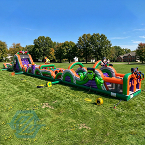 Commercial Large Inflatable Pumpkin Farm Halloween Obstacle Course