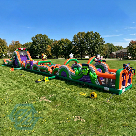 Commercial Large Inflatable Pumpkin Farm Halloween Obstacle Course
