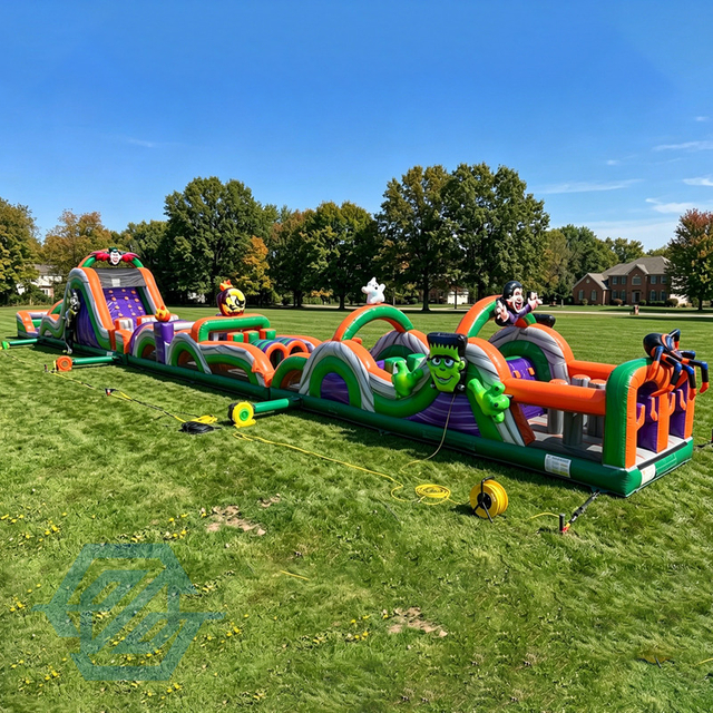 Commercial Large Inflatable Pumpkin Farm Halloween Obstacle Course