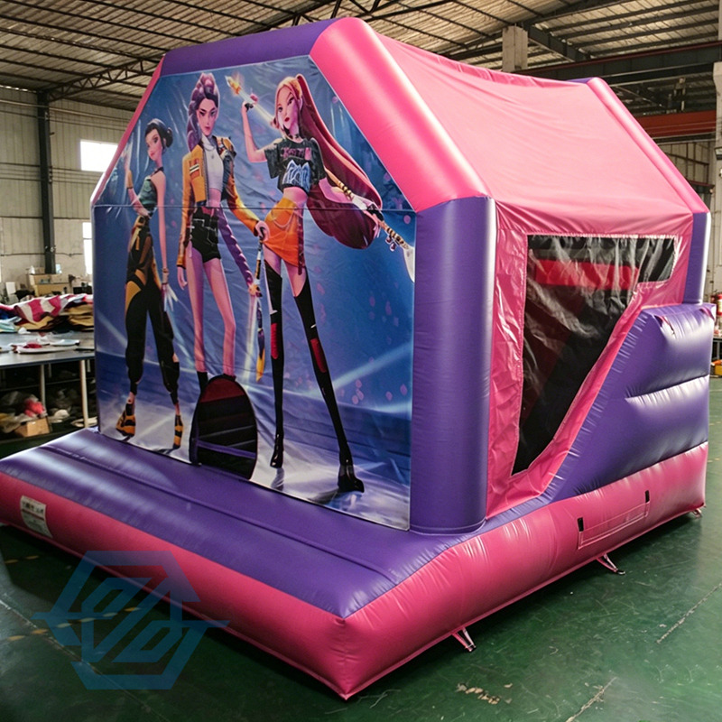 Inflatable K-PoP Demon Hunters Bounce House Slide Combo with Blower