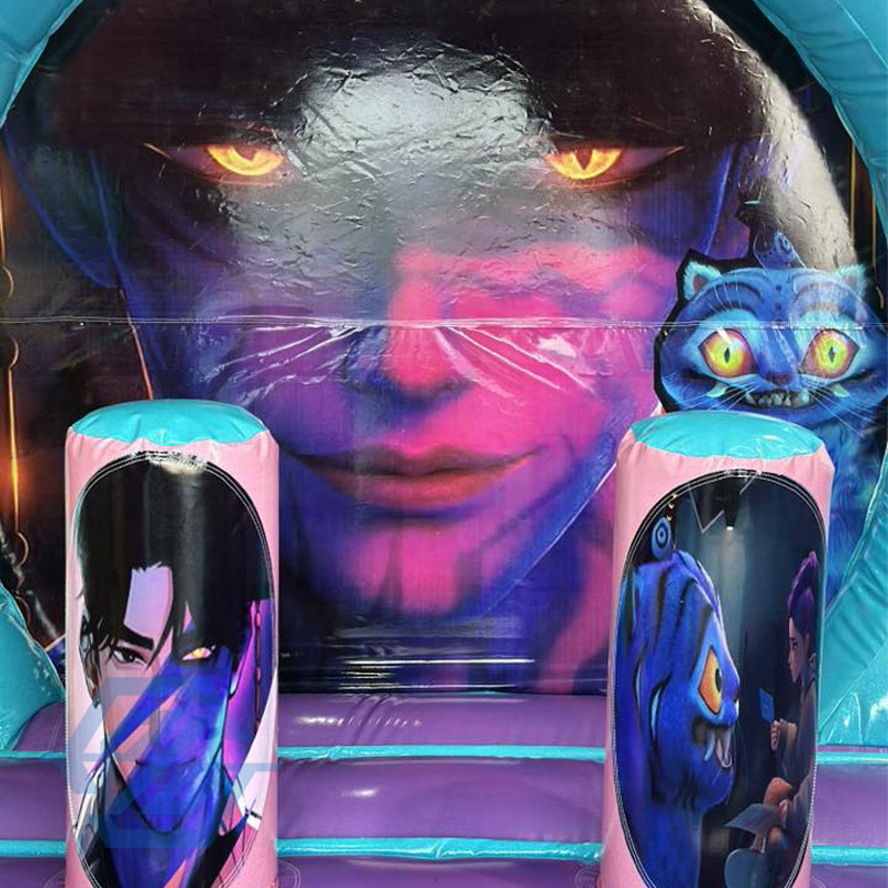 Inflatable K-PoP Demon Hunters Bounce House with Wet Dry Slide and Pool Combo